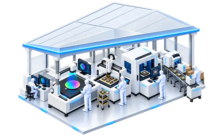 izmomicro cleanroom automated assembly floor layout
