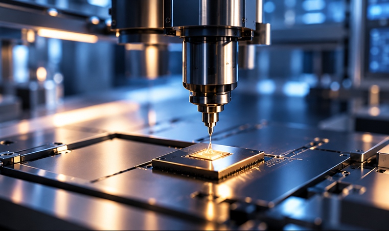 Precision die placement during semiconductor packaging